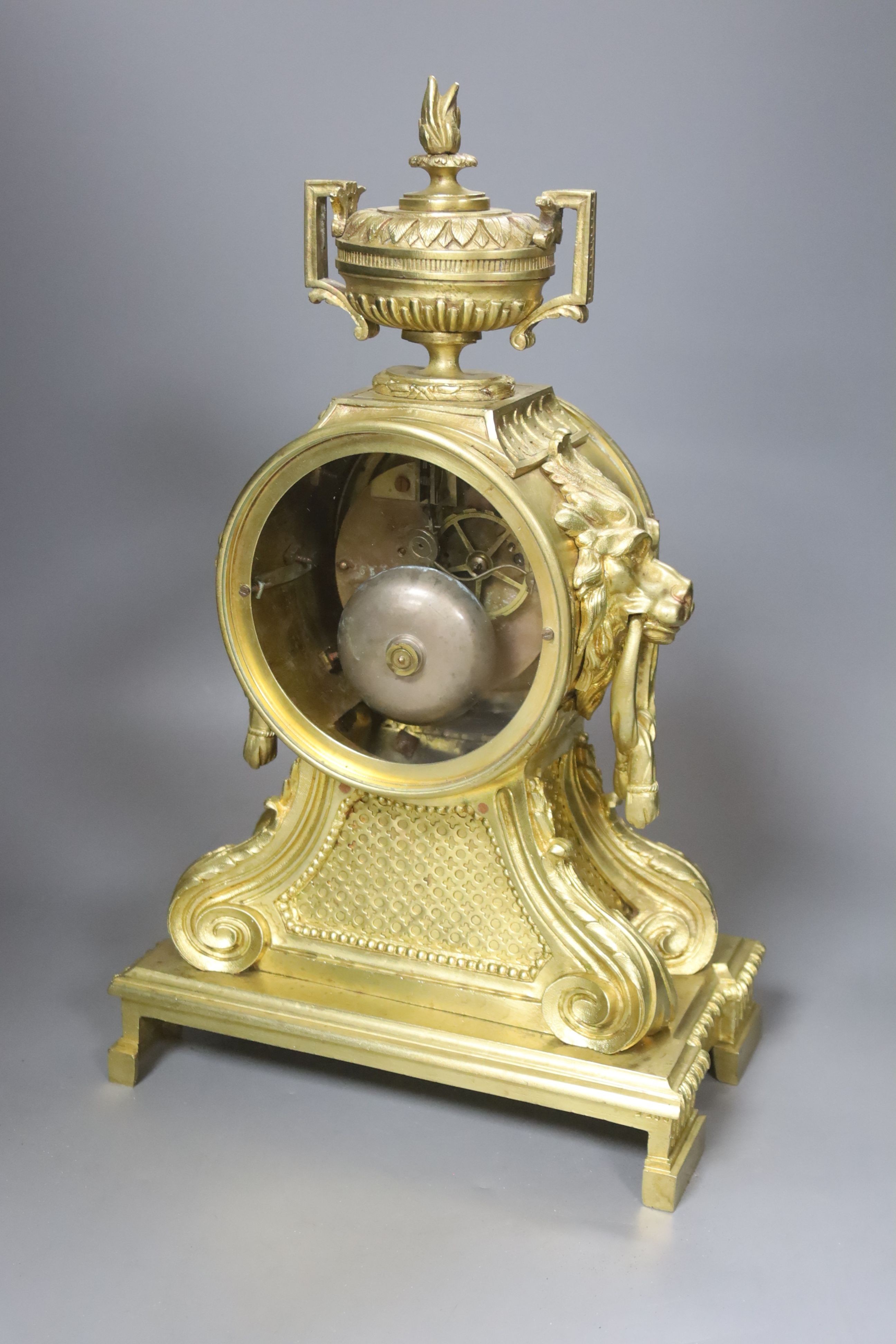 A late 19th century French ormolu mantel clock, Marti et Cie., 40cm